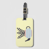 植シンプルモダン物パステル付きティーポット ラゲッジタグ (正面縦)