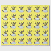 植シンプルモダン物パステル付きティーポット ラッピングペーパー (フラット)