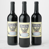 植シンプルモダン物パステル付きティーポット ワインラベル (ボトル)