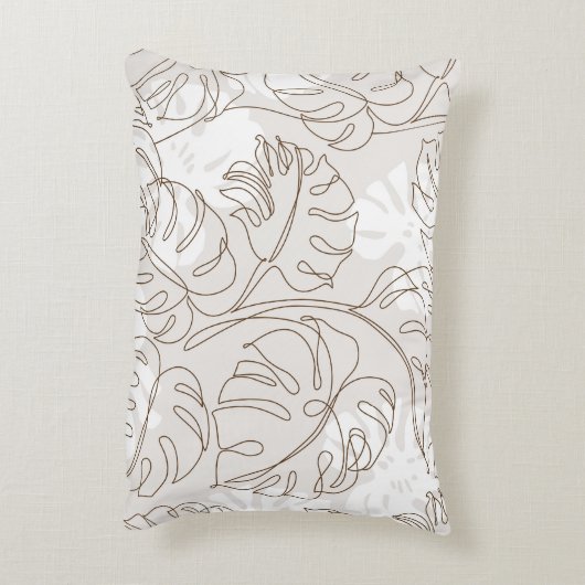 植ミニマル物画の継ぎ目のない模様。熱帯m アクセントクッション (裏面(縦))