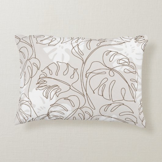 植ミニマル物画の継ぎ目のない模様。熱帯m アクセントクッション (裏面)