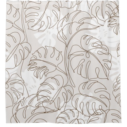 植ミニマル物画の継ぎ目のない模様。熱帯m シャワーカーテン (正面)