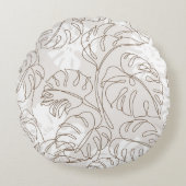 植ミニマル物画の継ぎ目のない模様。熱帯m ラウンドクッション (正面)