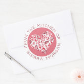 植モダン物のおやつの台所からハート ラウンドシール (封筒)