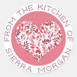 植モダン物のおやつの台所からハート ラウンドシール