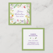 植モダン物広場名刺 スクエア名刺 (正面/裏面)