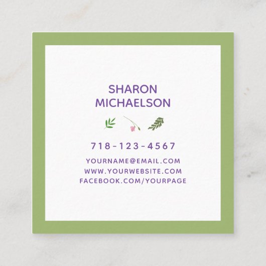 植モダン物広場名刺 スクエア名刺 (裏面)