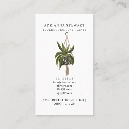 植モダン物花屋 名刺 (裏面)