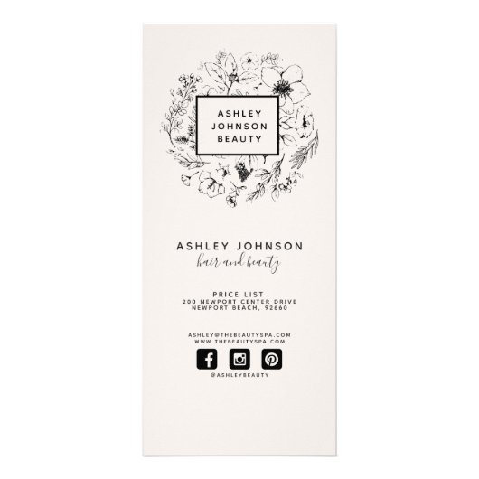 植モダン物赤面と黒人価格表 ラックカード (裏面)