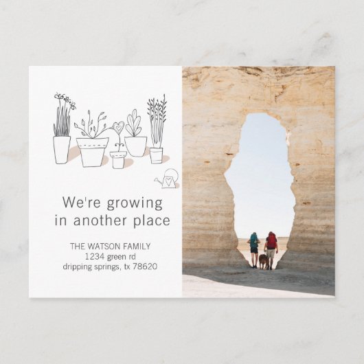 植モダン物 | お知らせはがき ポストカード (正面)