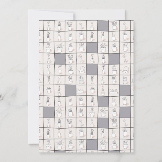 植モダン物 |お知らせカードの移動 カード (裏面)