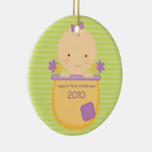 植木鉢のベビーの初めてのクリスマスのオーナメント セラミックオーナメント (右)
