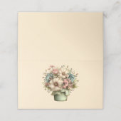 植木鉢の愛らしい幻想的な花 プレイスカード (外部開封)