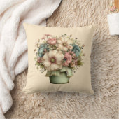 植木鉢の愛らしい花たち クッション (ブランケット)