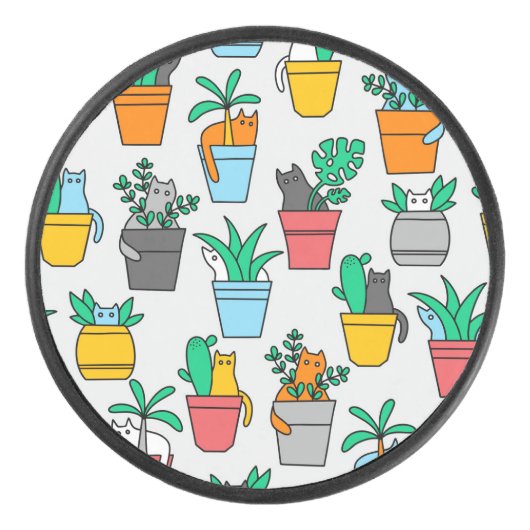 植木鉢の猫 アイスホッケーパック (正面)