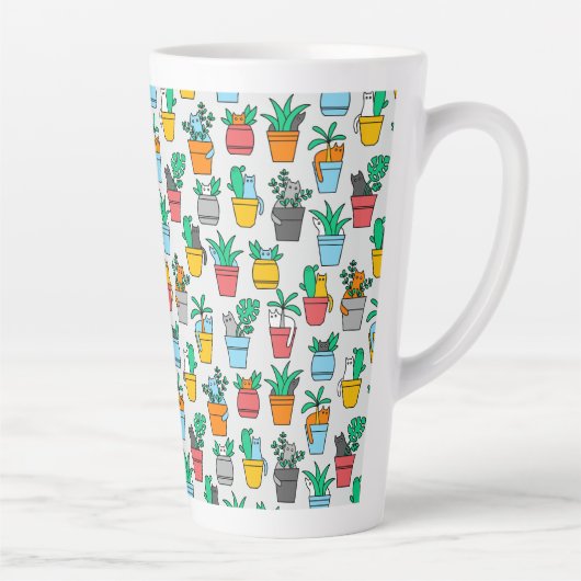 植木鉢の猫 カフェラテマグ (右)