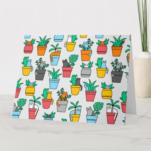 植木鉢の猫 カード (正面)