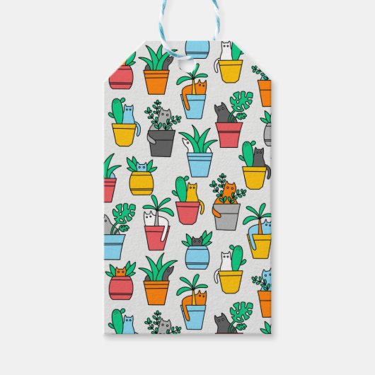 植木鉢の猫 ギフトタグ (正面)