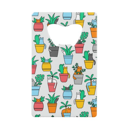 植木鉢の猫 クレジットカード栓抜き (正面)