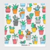 植木鉢の猫 シール (シート)