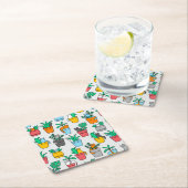 植木鉢の猫 スクエアペーパーコースター (インサイチュ)