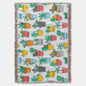 植木鉢の猫 スローブランケット (正面縦)