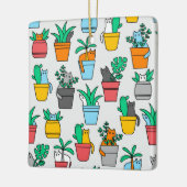 植木鉢の猫 セラミックオーナメント (左)