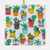 植木鉢の猫 セラミックオーナメント (正面)