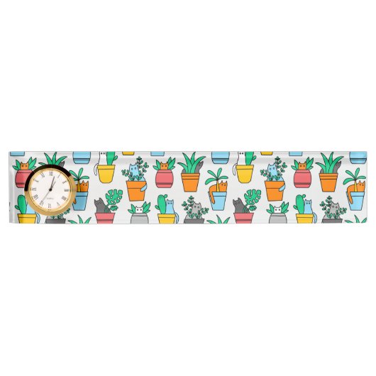 植木鉢の猫 デスクネームプレート (正面)