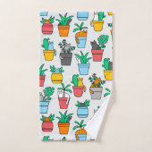 植木鉢の猫 ハンドタオル (ハンドタオル)