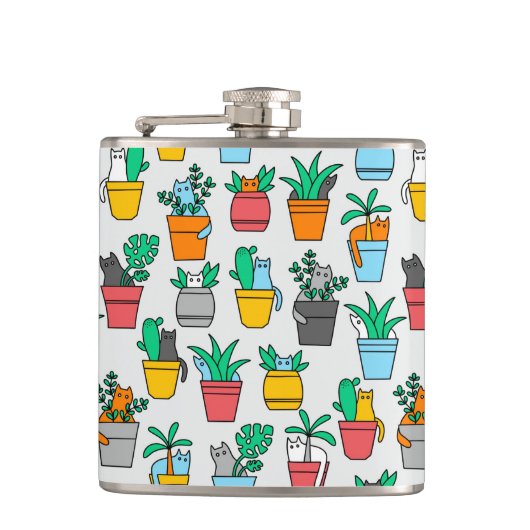 植木鉢の猫 フラスク (正面)