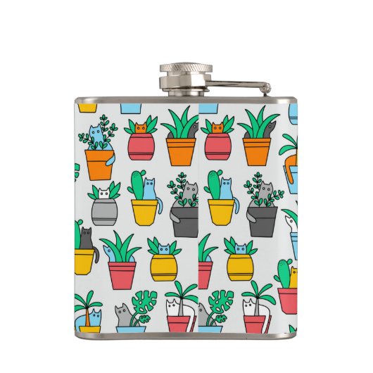 植木鉢の猫 フラスク (裏面)