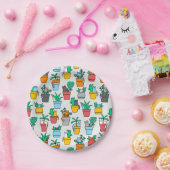 植木鉢の猫 ペーパープレート (パーティー)