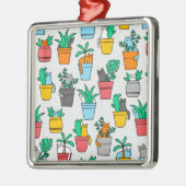 植木鉢の猫 メタルオーナメント (左)