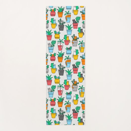 植木鉢の猫 ヨガマット (正面)