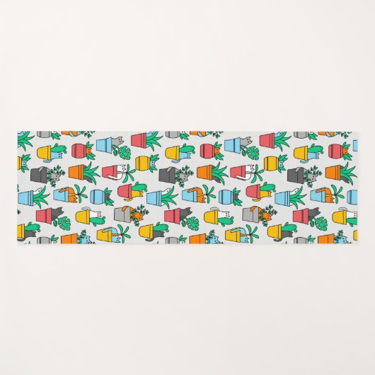 植木鉢の猫 ヨガマット (正面(横))