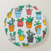 植木鉢の猫 ラウンドクッション (裏面)