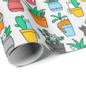 植木鉢の猫 ラッピングペーパー (ロールコーナー)