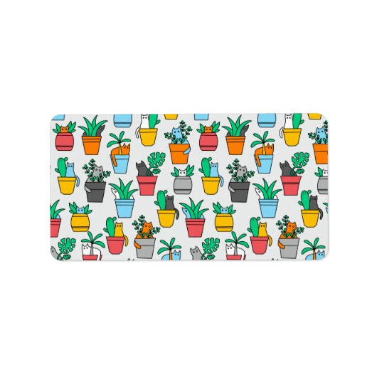 植木鉢の猫 ラベル (正面)