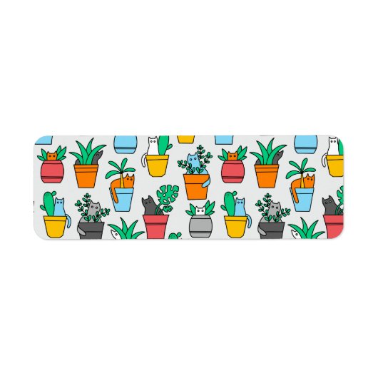 植木鉢の猫 ラベル (正面)