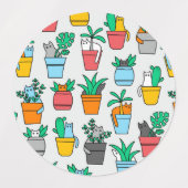 植木鉢の猫 ラベル (デザイン2)