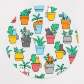 植木鉢の猫 ラベル (デザイン1)
