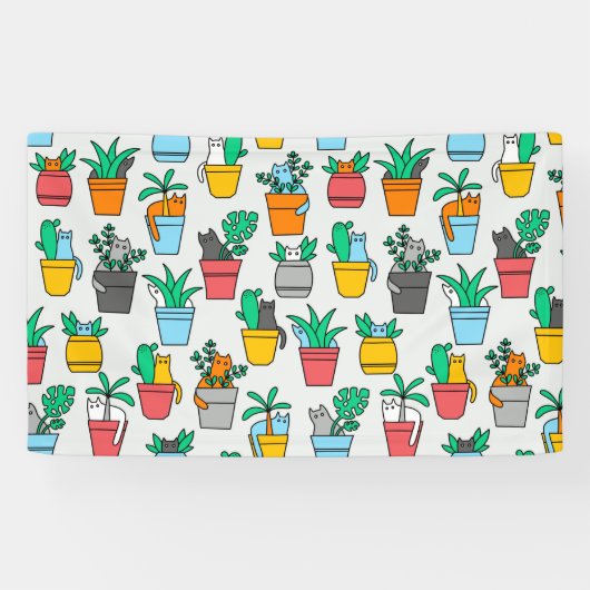 植木鉢の猫 横断幕 (横)