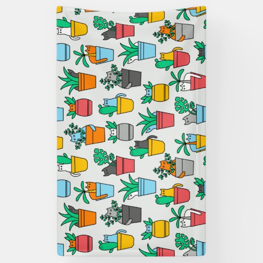 植木鉢の猫 横断幕 (縦)