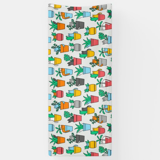 植木鉢の猫 横断幕 (縦)