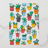 植木鉢の猫 箔招待状 (正面)