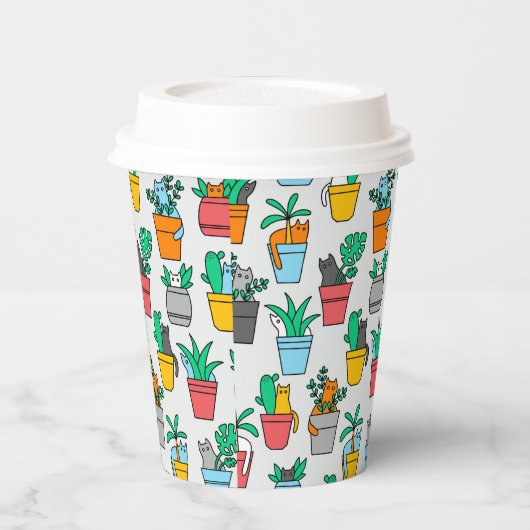 植木鉢の猫 紙コップ (左)