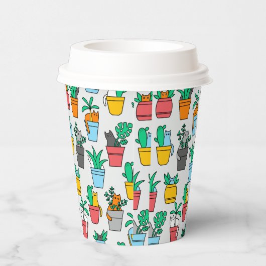植木鉢の猫 紙コップ (右)