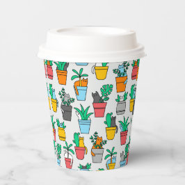 植木鉢の猫 紙コップ