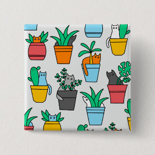 植木鉢の猫 缶バッジ
